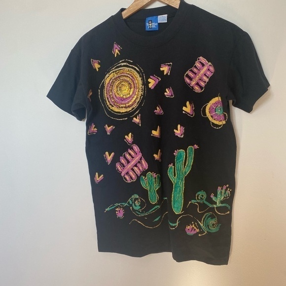 Vintage T-Shirt Traffic Jam Graphic Print Sequin Bright Spring Festival Concert - Picture 3 of 12